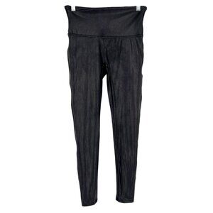 Spanx Black Faux Leather Leggings Mid-Rise Black Size LP